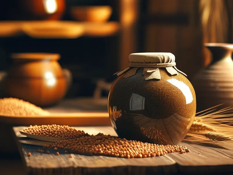 传统方法酿造的荞麦酒展示