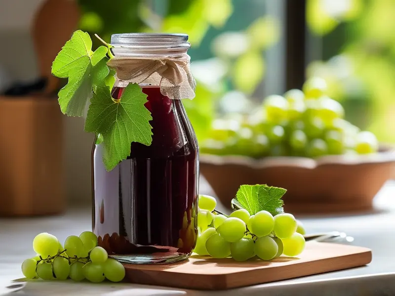 青提子酿酒原料与发酵过程实拍图