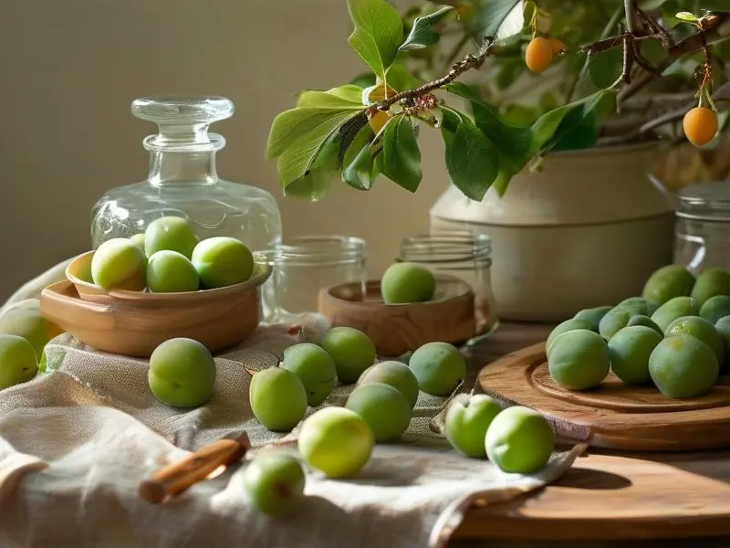 青梅酒制作材料与工具展示