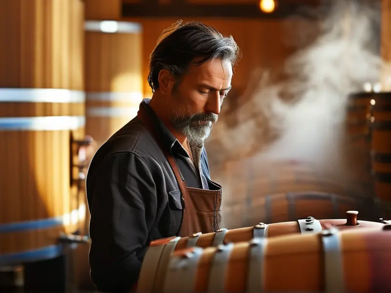 酿酒师在传统酒坊实地教学场景