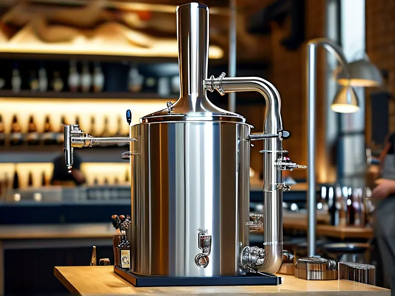 全新不锈钢酿酒设备工作场景