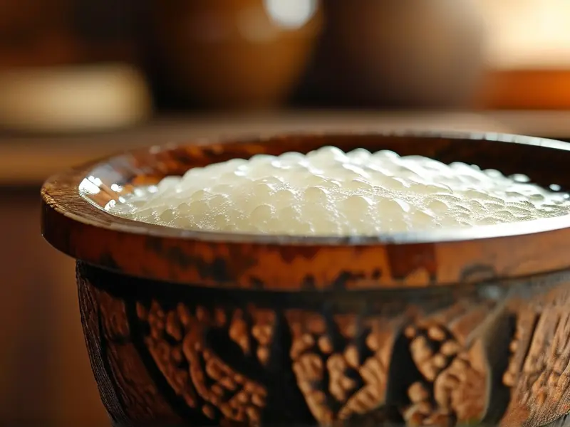 家庭自制糯米酒发酵过程实拍图