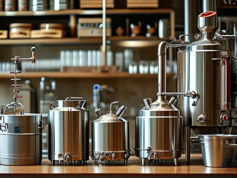 专业酿酒师检查酿酒设备