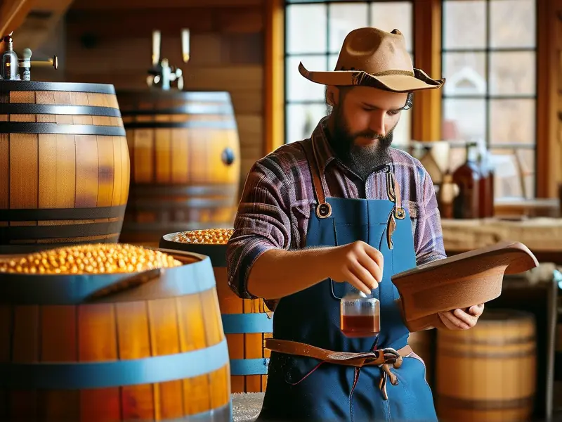 家庭酿酒师用玉米制作酒的过程