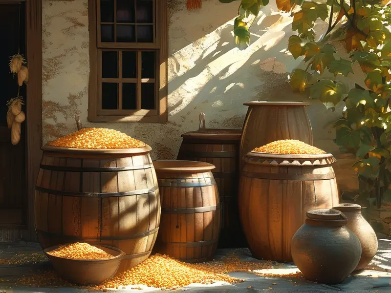 传统玉米酒制作原料与工具实拍图