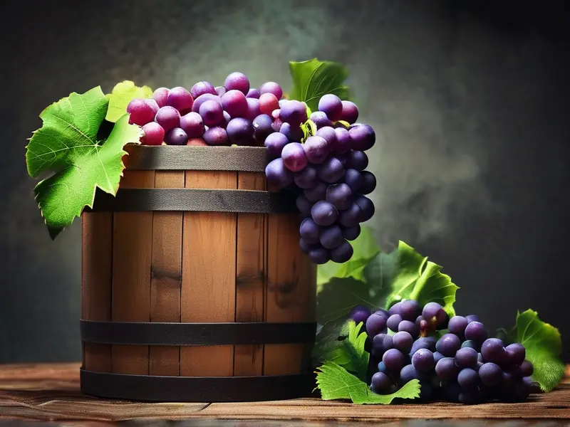新鲜山葡萄用于酿酒