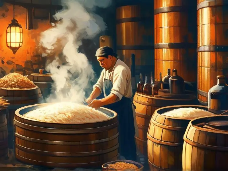 传统烧酒酿造过程展示