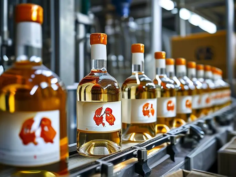 瓶装白酒生产线现场操作实景图
