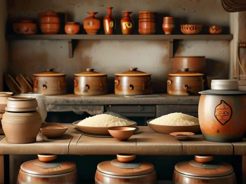 传统生米酿酒过程展示