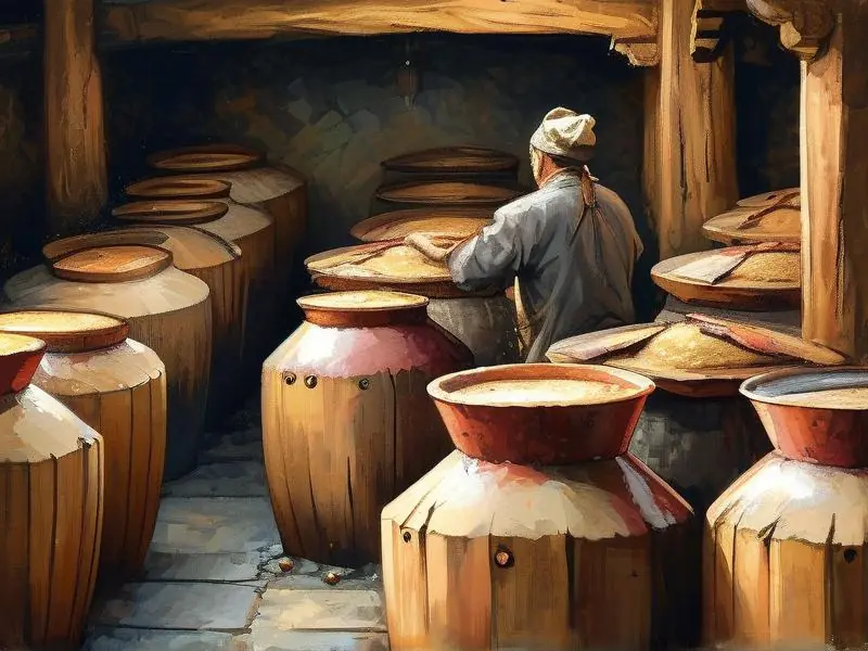 生态酿酒师傅手工酿造纯粮酒过程