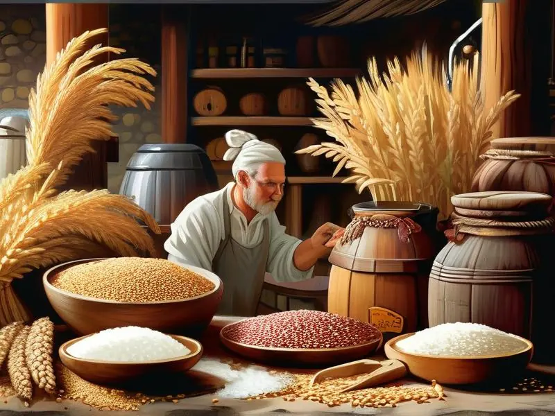 专业酿酒师检查优质酿酒粮食