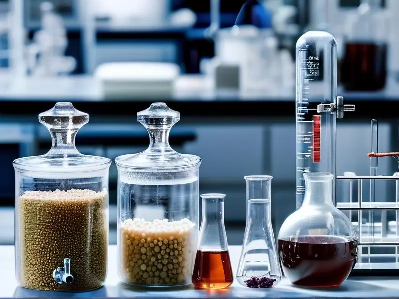 实验室酿酒设备与原料准备实景图