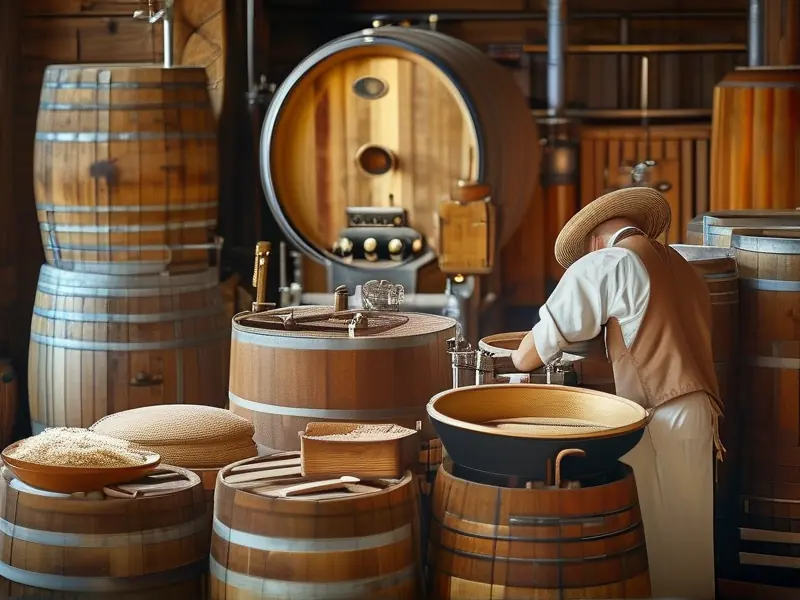 传统手工酿酒工艺流程实景展示