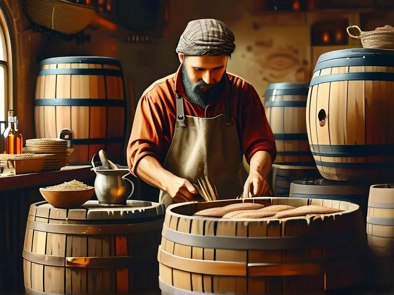 手工制作酿酒的传统工艺展示