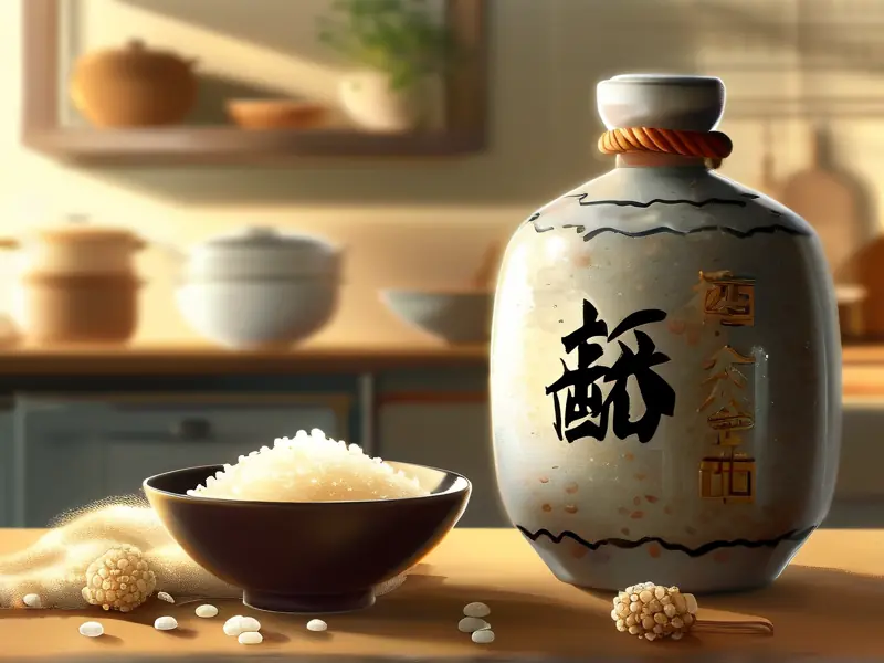 自制甜酒的原料和成品展示