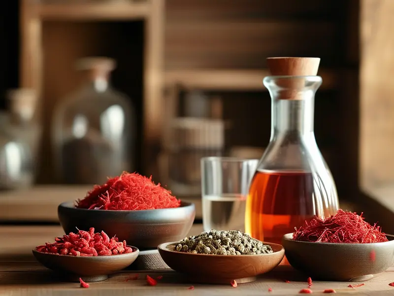 制作舒筋活血药酒的常用中药材展示