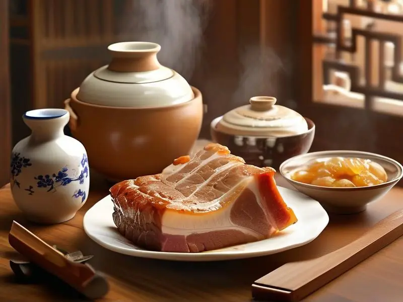 五花肉做酒的烹饪过程展示