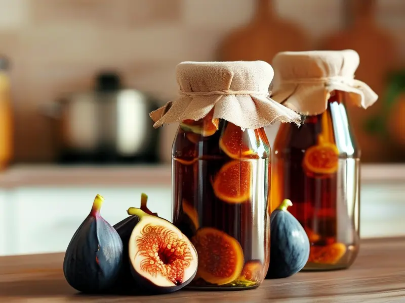 家庭自制无花果酒原料与发酵过程实拍图