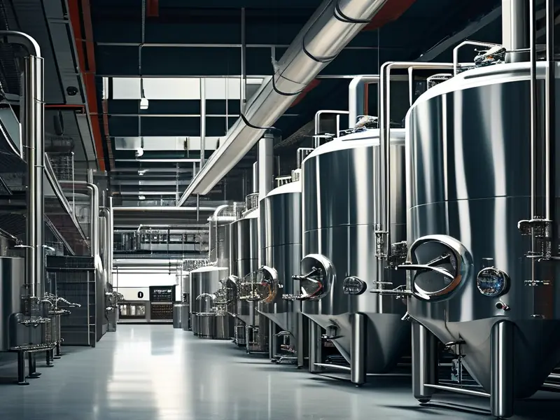 现代化酿酒工厂工艺流程实景图