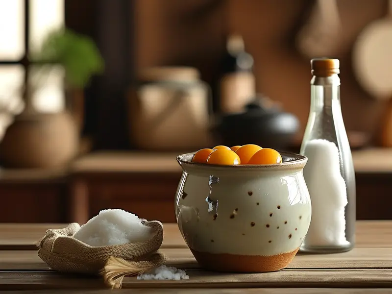 咸鸭蛋白酒腌制过程展示图
