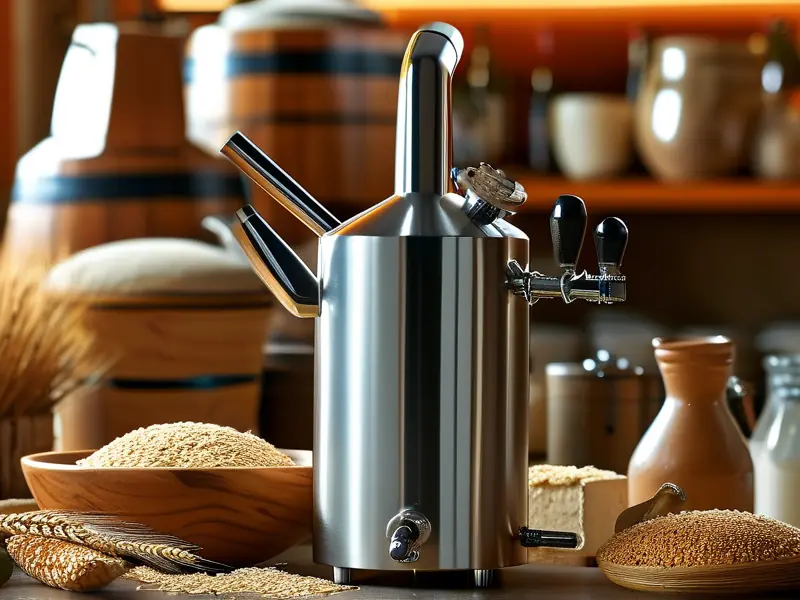 传统与现代酿酒设备对比实拍图