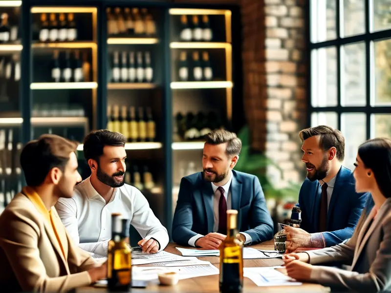 白酒销售团队讨论销售方案