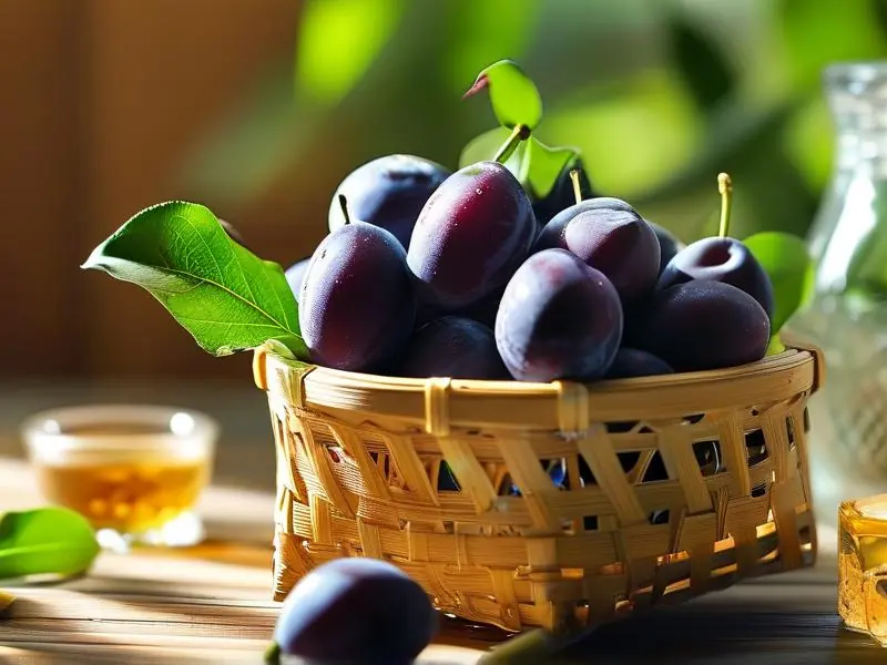 新鲜青梅与泡酒原料摆放示意图