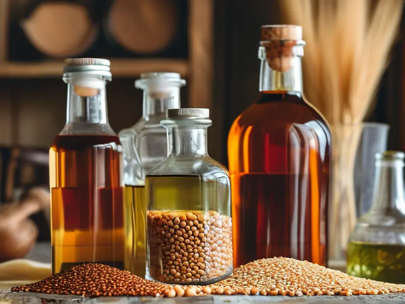 不同粮食与自制白酒对比展示图