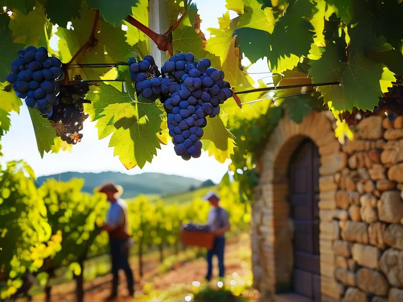 意大利传统葡萄园采摘与酿造工艺实景