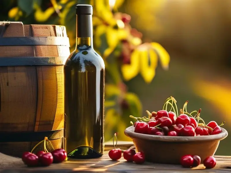 樱桃白酒酿制原料与工具展示