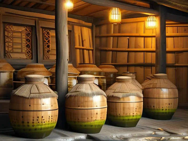 传统竹子酿酒工艺展示