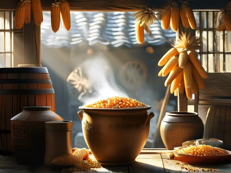 玉米固态酿酒传统工艺实拍图