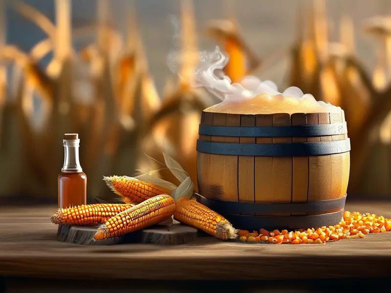 传统玉米酒发酵过程实景图