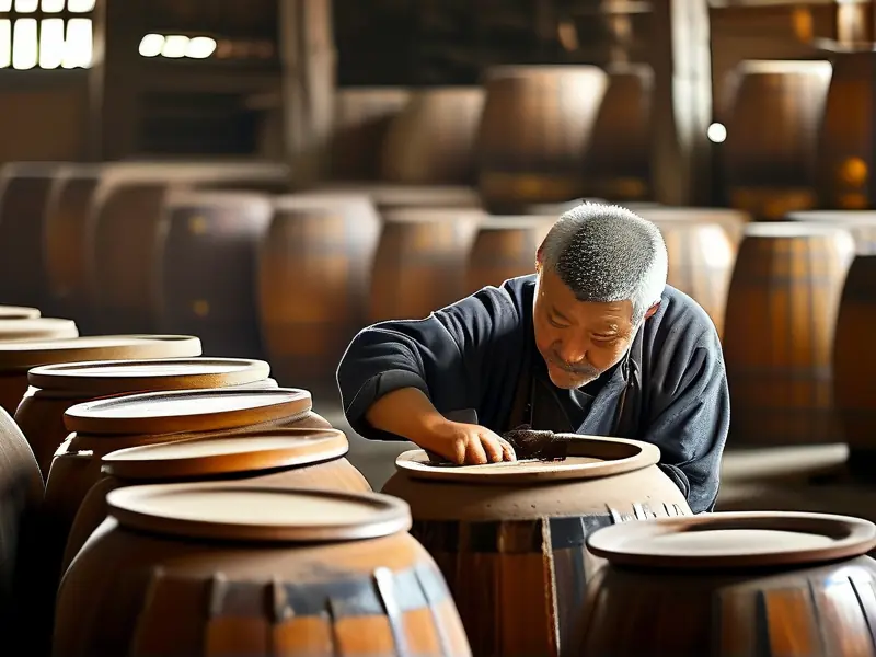 传统酿酒师酿造玉祁双套酒的过程