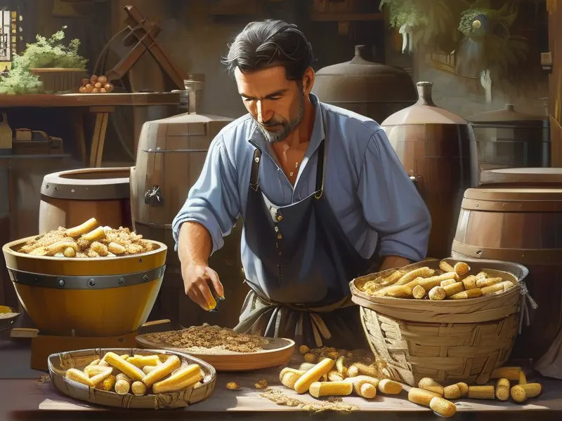 酿酒师制作酒黄精的过程