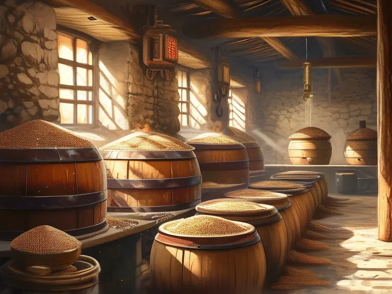 传统高粱酿酒过程展示