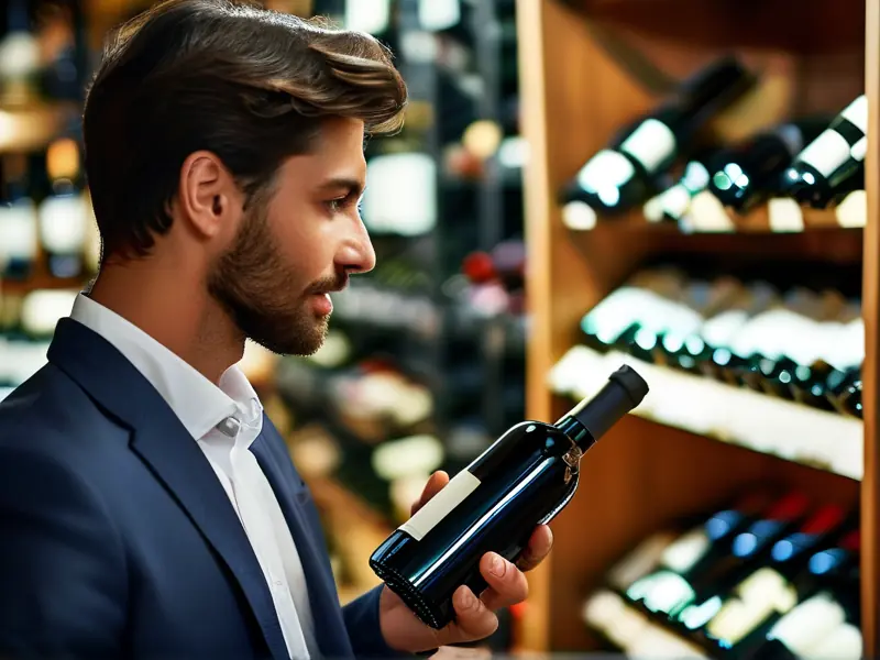 酒水销售员向客户展示酒水产品