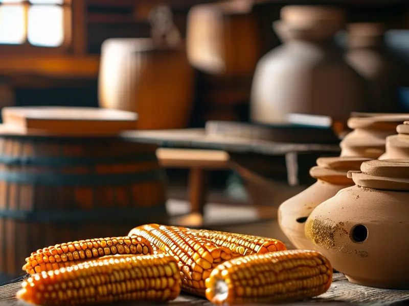 传统整粒固态玉米酒酿制过程实拍