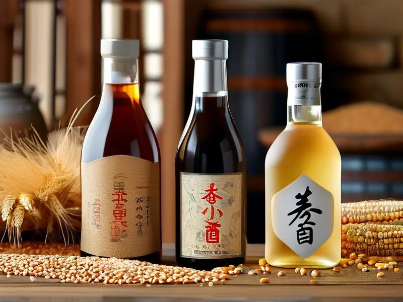 酱香型、浓香型、清香型白酒与原料对比图