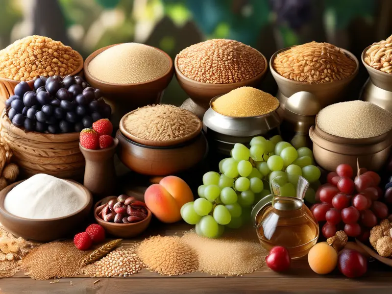 各种酿酒原材料展示图