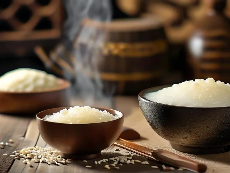 正在发酵的米酒展示制作过程中的现象