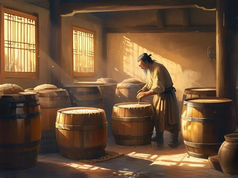 中国传统古法酿酒工艺现场展示