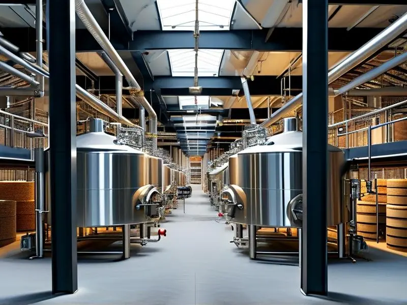 中型酒厂酿酒设备工作场景实拍图