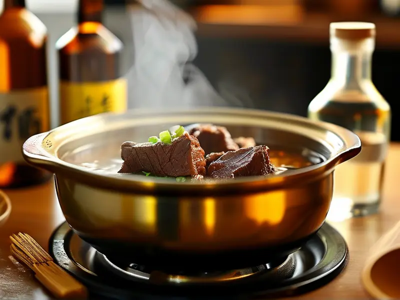 炖煮牛肉与不同酒类搭配展示图