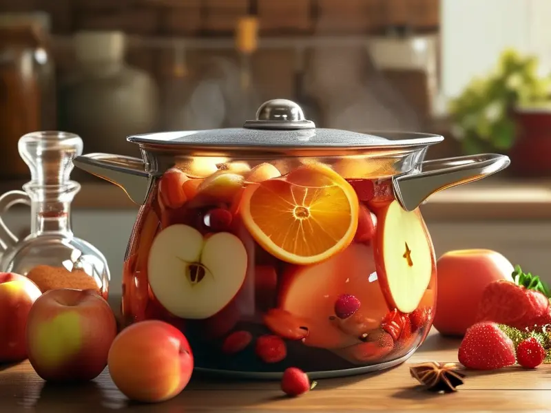 煮水果酒的制作过程展示