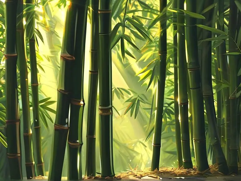 酿酒师在竹林中选择竹子制作竹子酒