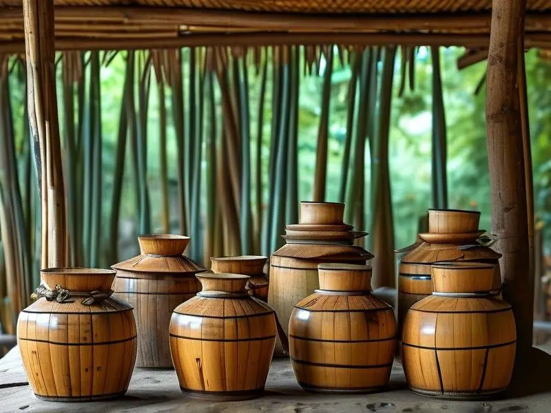 传统竹子酿酒工艺展示