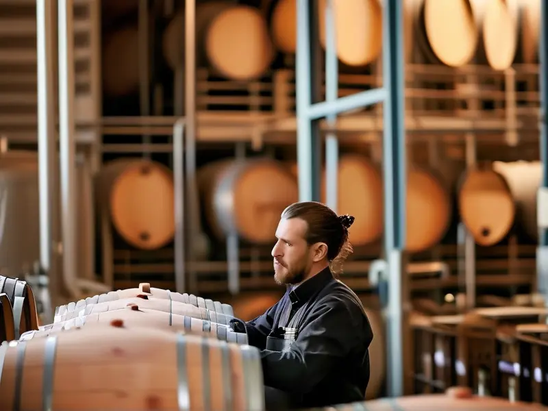 专业酿酒师检查发酵过程