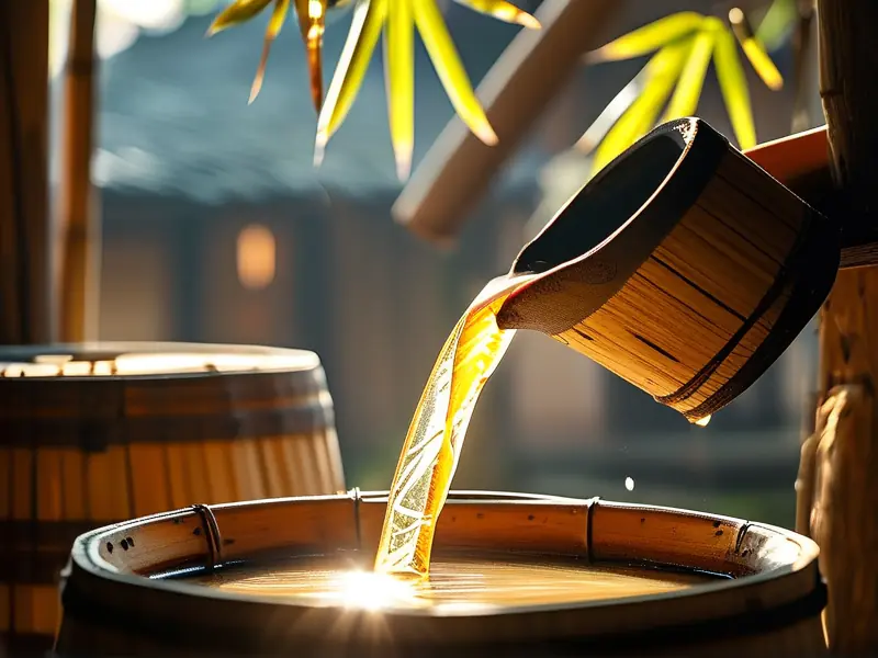 酿酒师制作竹简酒的过程