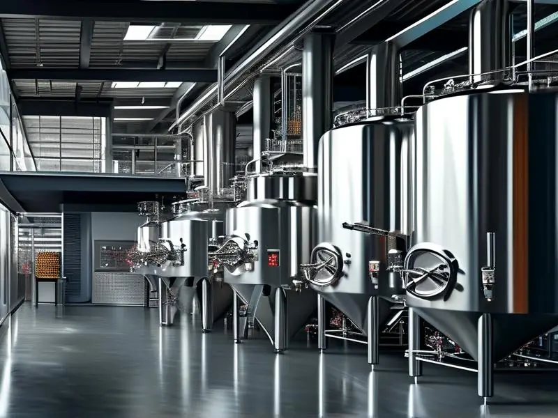 自动化酿酒设备生产线实景图